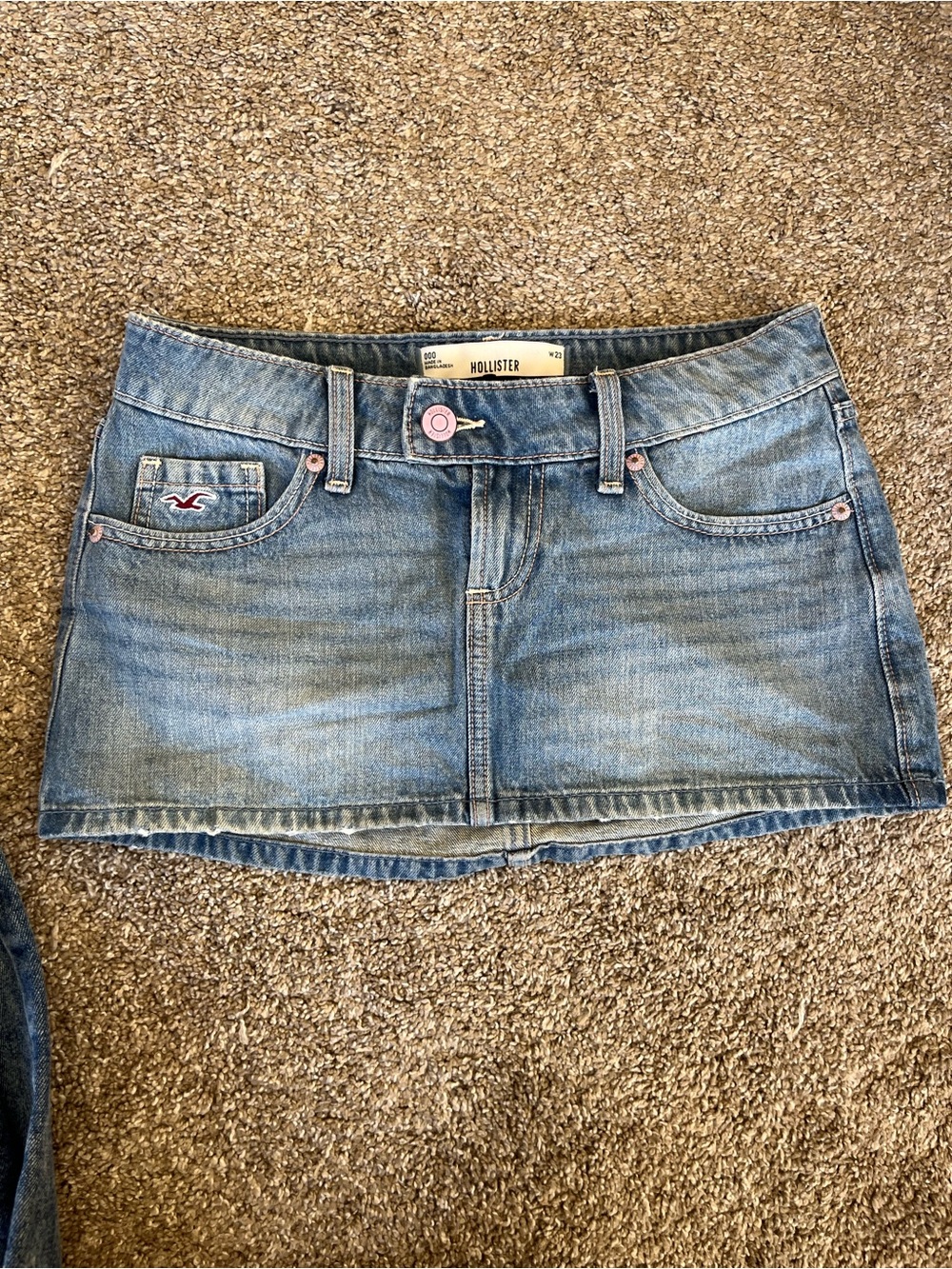 Hollister Washed Blue Denim Mini Skirt never worn